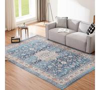 CHOSHOME Large Rugs 200x290CM Machine Washable Rug Bedroom Rug Anti Slip Carpet Classic for Living Room Rugs Vintage Area Rug for Living Room Short Pile Blue