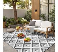 CHOSHOME Outdoor Rug for Patios Waterproof 180X270cm, Reversible Garden Carpet UV-Resistant, Modern Foldable Lightweight Mat for Balcony, Camping, Yard, RV, Portable Patio Rug Grey
