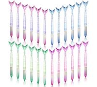 Chostky 24PCS Mermaid Ballpoint Pens, Fin Pens Crystal Gel Ink Rollerball Pen, Creative Fish Tail Styling Gradient Point Pen, Signing Pens Mermaid Writing Pen for Student School Office Supplies