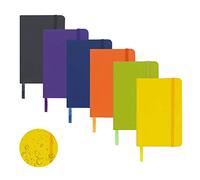 Chostky 6 Packs Hardcover Notebooks, Journal Notebook Colors Classic Lined Notebook Hardback A6 PU Leather Pocket Diary Thick Beige Paper with 160 Pages for School Office Outdoor Recording