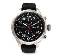chotovelli Men’s Pilot Tool Watch - Chronograph, Sapphire Crystal, Screw-Down Crown, Canvas Strap (3400.11), Green, Retro