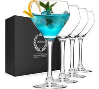 Chouggo Nick & Nora Glasses Cocktail Glasses Set of 4, Hand Blown Premium Crystal Cocktail Glass for Bar, Martini, Cosmopolitan, Manhattan, 6Oz, Clear