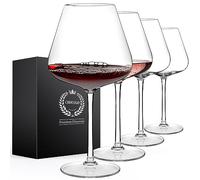 Chouggo Super Large 28Oz Wine Glasses Set of 4, Hand Blown Crystal Red Wine or White Wine Burgundy Glass, Hand Crafted by Artisans - Gifts for Women, Men, Wedding, Anniversary, Christmas, Birthday