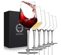 Chouggo Wine Glasses Set of 6, Hand Blown Crystal Red Wine or White Wine Glass - 15Oz, Hand Crafted by Artisans - Gifts for Women, Men, Wedding, Anniversary, Christmas, Birthday