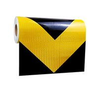 CHOUXUANGA Reflective Tape, 50Cm Wide,Arrow Hazard Caution Warning Adhesive Tape Outdoor for Floor Marking, Trailers, Trucks, Cars,Boats,red white,25m(Black Yellow,25m)