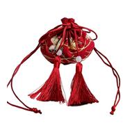 CHOUXUANGA Silk Gift Bags, 4 Pcs Empty Drawstring Chinese Sachet Bags Multicolor for Jewelry Car Hanging(Red)