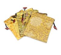 CHOUXUANGA Silk Gift Bags, Silk Brocade Drawstring Jewelry Pouches Multicolor Multiple Sizes Pack of 10,6.3 x 7.5 inch About