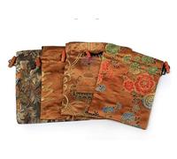 CHOUXUANGA Silk Gift Bags, Silk Brocade Drawstring Jewelry Pouches Multicolor Multiple Sizes Pack of 10,6.3 x 7.5 inch About