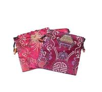CHOUXUANGA Silk Gift Bags, Silk Brocade Drawstring Jewelry Pouches Multicolor Multiple Sizes Pack of 10,6.3 x 7.5 inch About