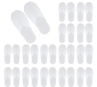 Chovbe 15 Pairs Disposable Slippers, Closed Toe Hotel Slippers for Guests, Spa Slipper for Women, Travel and Home Use, Non-Slip, White, Fits Up to UK 9