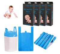 Chovbe 400 Pack Disposable Nappy Bags, Nappy Sacks Scented with Easy-Tie Handles, Durable and Leak-proof, Disposal Bags for Baby, Pets, and Travel (Blue)