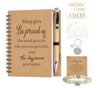 Chovbe Thank You Gifts for Women, Leaving Gifts for Colleagues, Teacher Appreciation Notebook Set with Pen, Keychain, Bracelet & Card