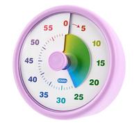 Chovbe Visual Timer 60 Minute Countdown Timer, Silent & Audible Analog Timer with Rainbow Colour Disk, Time Management Timer for Study, Cooking, Meetings, Office & Classroom, Purple Round Design