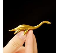 CHOVY Loch Ness Monster Statue - 100% Solid Brass Handcast Mythical Creature Sculpture, Vintage Swimming Nessie Collectible for Fantasy Decor - Unique Gift for Cryptid Lovers & Mystery Enthusiasts