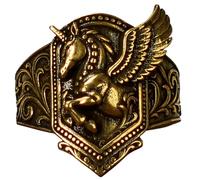 CHOVY Unicorn Pegasus Ring for Men & Women, Solid Brass Art Deco Vintage Jewelry, Handmade Mythical Animal Gift, Retro Fashion Statement Ring, Brass, brass