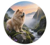 Chow Chow 1000pc Round Puzzle Depicting Pet Dog, Designed to Test Wits, Lovely for Cosy Nooks And Sheltered Spots 1000pcs (67.5x67.5cm)