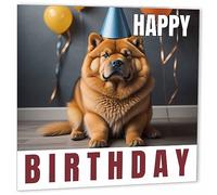 Chow Chow Birthday Card 147 x 147mm Cute Dog Birthday Card