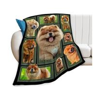 Chow Chow Blanket Cute Puppy Throw Blanket Super Soft Flannel Lightweight Fluffy Plush Cozy Fuzzy Fleece Blanket Decor Gifts for Dog Lover Girl Boys Woman Man Kids Adults for Bed Sofa Couch 40"X50"