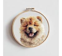 Chow Chow Cross Stitch Kits for Beginners Adults,11 CT Patterns Dimensions Embroidery Kits Arts Craft Kits, Home Decor 13.7 x 13.7in,35x35cm（26412）-4A