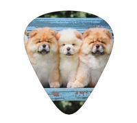Chow-Chow Cute Dogs Five Puppies,12 Pcs Guitar Pick,3 Different Thickness Plectrums for Acoustic Guitar Bass Ukulele (0.46mm 0.96mm 0.71mm)
