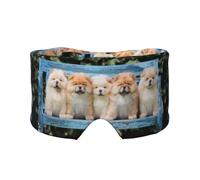 Chow-Chow Cute Dogs Five Puppies, Full Eye Covers Light Blocking Eye Mask Sleep Eye and Ear Muffs