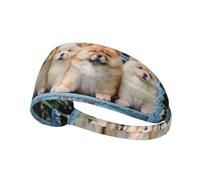 Chow-Chow Cute Dogs Five Puppies,Sports Sweatband for Unisex Multi Headband Elastic Exercise Hairband