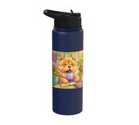 Chow Chow Dog Boba Tea Cute Anime Puppy Lover Stainless Steel Insulated Water Bottle