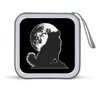 Chow Chow Dog Breed Full Moon CD Case Portable DVD Storage Small CD Holder Organizer for Home Travel