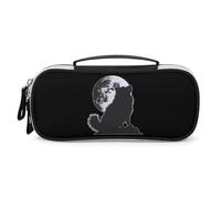 Chow Chow Dog Breed Full Moon Pencil Case Portable Makeup Bag Organizer Pencil Pouch Cosmetic Bags for Women