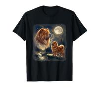 Chow Chow Dog Lover Howling to The Moon Vintage 90s T-Shirt