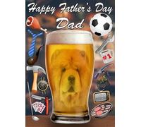 Chow Chow Dog Pint Father's Day Greeting Card A5 Dad Things Step Dad Pub Beer PP76