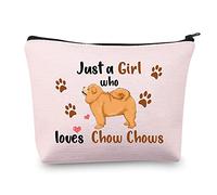 Chow Chow Gifts Chow Chow Makeup Bag Just a Girl Who Loves Chow Chows Cosmetic Bag Chow Chow Lover Gifts for Women Chow Chow Pouch Travel Bag Toiletry Cases Organizer (Chow Chow Bag)