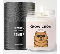 Chow Chow Gifts - Luxury Soy Wax Candle - Vanilla, Jasmine, Sugared Almond - Dogs in Shades - Makester