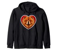 Chow Chow Heart Zip Hoodie