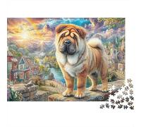 Chow Chow Landscape 1000 Piece Jigsaw Puzzles for Adults Coastal Chihuahua Fun, Challenging & Brainteasing Adults Jigsaw Puzzle - Uncover The Puzzle Recycled Cardboard Educational Games Puzzle7