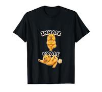 Chow Chow Practicing Yoga Inhale - exale DIGOR Funny T-Shirt