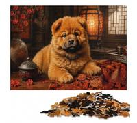 Chow Chow Puppy Portrait Colourful Wooden Puzzle for Adults, 1000 Pieces | For adults: Puzzle for Adults - New Year gift for puzzle lovers with tabletop activity for adults.
