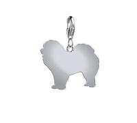 Chow Chow Silhouette Silver Charm