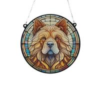 Chow Chow Stained Glass Effect Suncatcher Gift for Dog Lovers - 19cm