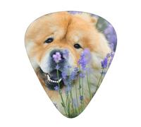 Chow-Chow Sweet Fluffy Brown Dogs Purple Wild,12 Pcs Guitar Pick,3 Different Thickness Plectrums for Acoustic Guitar Bass Ukulele (0.46mm 0.96mm 0.71mm)