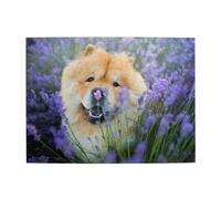 Chow-Chow Sweet Fluffy Brown Dogs Purple Wild,500 Pieces Puzzles for Adults-Wooden Jigsaw Puzzle for Adults Elderly