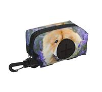 Chow-Chow Sweet Fluffy Brown Dogs Purple Wild Dog Poop Bag Holder Portable Garbage Bag Dispenser