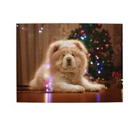 Chow Chow White Fluffy Dogs Pets Dogs Christmas,500 Pieces Puzzles for Adults-Wooden Jigsaw Puzzle for Adults Elderly