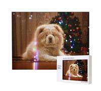 Chow Chow White Fluffy Dogs Pets Dogs Christmas,500 Pieces Wooden Jigsaw Family Game Jigsaw Puzzles for Adults Teens Home Decor