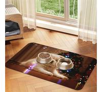 Chow Chow White Fluffy Dogs Pets Dogs Christmas,Waterproof Pet Feeding Mat,PU Leather Placemats for Cat Dog Water Bowl,Food Mats,40x60cm