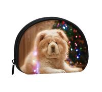 Chow Chow White Fluffy Dogs Pets Dogs Christmas, Women's Storage Bag Shell Makeup Bag Small Coin Purse Shell Change Pouch