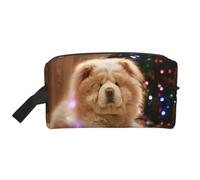 Chow Chow White Fluffy Dogs Pets Dogs ChristmasMakeup Trave Bag for Women,Cosmetic Large Capacity Organizer