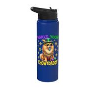 Chow Chow Who is Your Chowy Dad Mardi Gras Stainless Steel Insulated Water Bottle