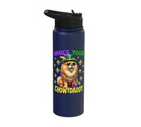 Chow Chow Who is Your Chowy Dad Mardi Gras Stainless Steel Insulated Water Bottle