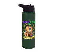 Chow Chow Who is Your Chowy Dad Mardi Gras Stainless Steel Insulated Water Bottle